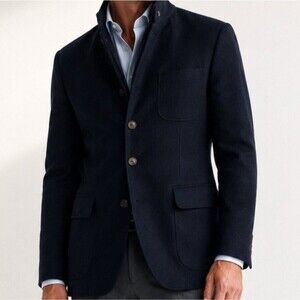 J.Crew Ludlow Subalpino Italy Wool Cotton Blazer Size 36S Blue Sport Coat
